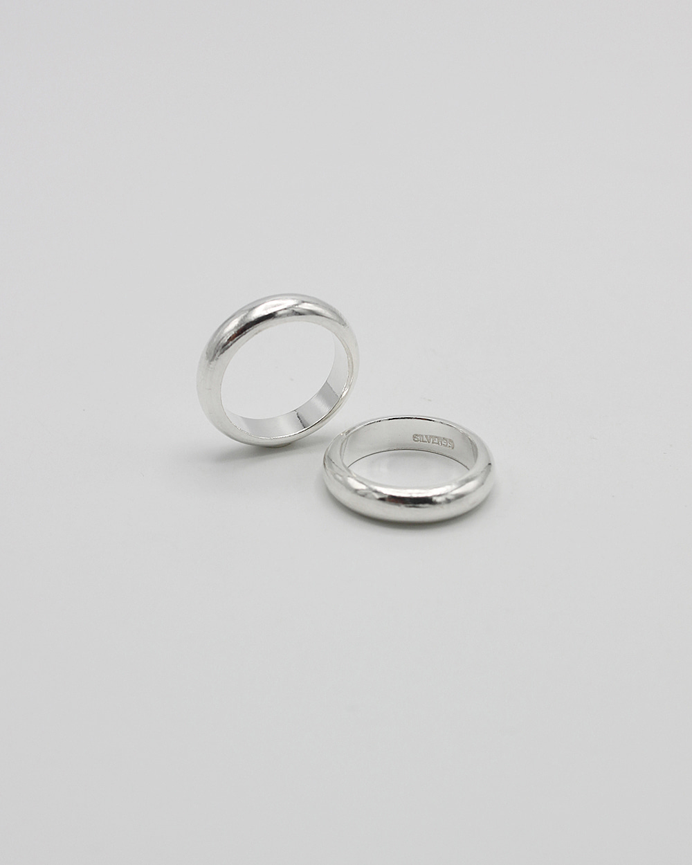 5MM ROUGH TWIN RING - SILVER