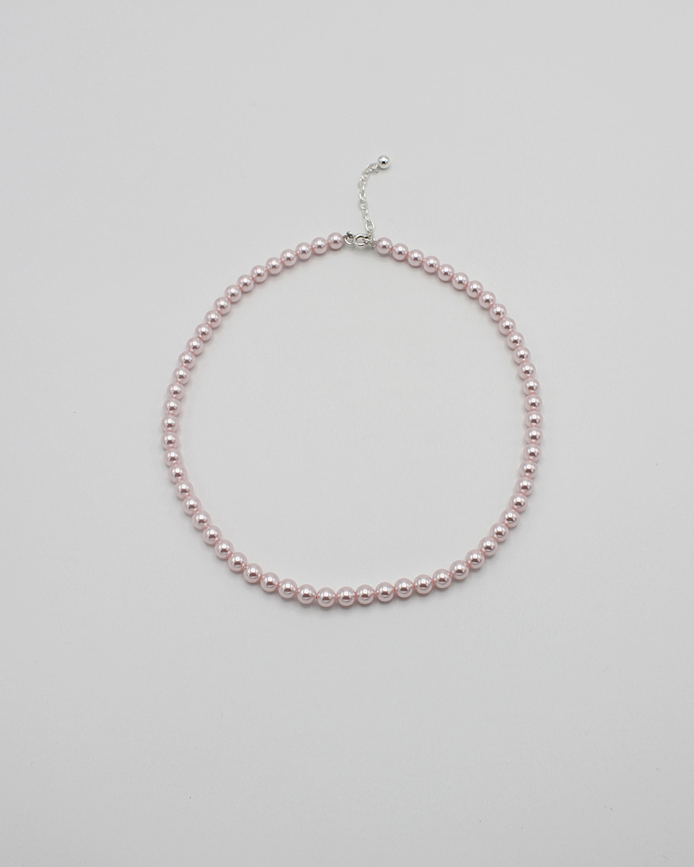 6MM PINK PEARL NECKLACE - 925 SILVER